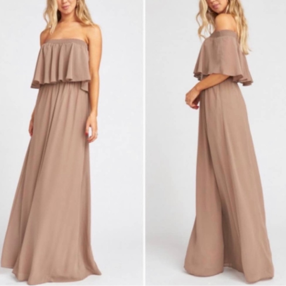 Show Me Your Mumu Hacienda Maxi Dress - Dune Chiffon Flowy Fairycore Ruffle